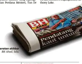  ??  ?? Keratan akhbar BH Ahad, lalu.