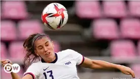  ??  ?? USA's Alex Morgan in action against Canada