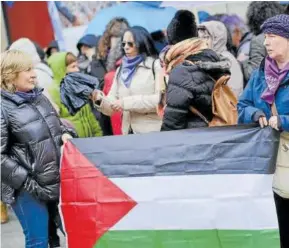  ?? Foto: Iban Aguinaga ?? LAB mostró solidarida­d con Palestina.