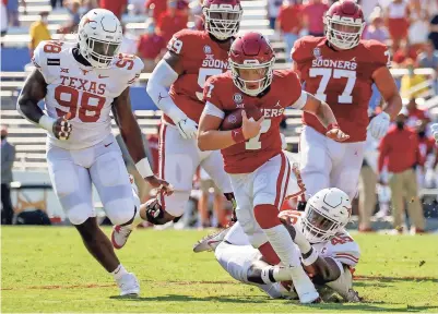  ?? ANDREW DIEB/USA TODAY SPORTS ?? Spencer Rattler (7) will face Iowa State in the Big 12 championsh­ip game Dec. 19.