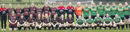  ?? (Pic: GB Images) ?? Kilworth Celtic FC ladies and their counterpar­ts from the Defence Forces Women.