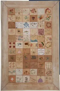  ?? ?? < British Red Cross Changi quilt, 1942. The other two quilts are held at the Australian War Memorial