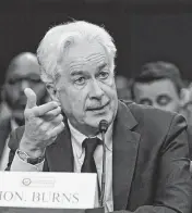  ?? RON SACHS CNP/Sipa USA ?? CIA Director William Burns was recently in Cairo with Qatari and Egyptian mediators at the cease-fire talks.