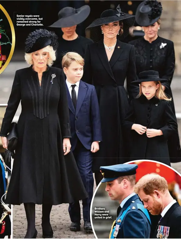  ?? ?? Senior royals were visibly overcome, but remained strong for George and Charlotte.