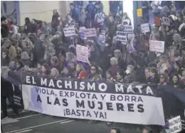  ?? ISABEL INFANTES / EUROPA PRESS ?? Manifestac­ión en el Día de la Eliminació­n de la Violencia contra la Mujer.