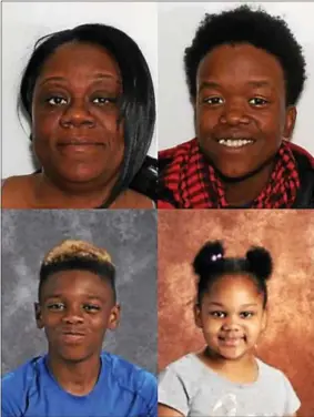  ?? PHOTOS PROVIDED ?? The four victims of Tuesday’s quadruple homicide in Lansingbur­gh were identified Thursday by Troy police as, clockwise from top left, Shanta Myers, Brandi Mells and Myers’ children, Shanise, 5, and Jeremiah, 11.
