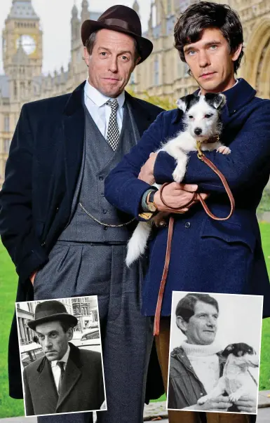  ??  ?? Political drama: Hugh Grant as Thorpe and Ben Wishaw as Scott, both pictured inset