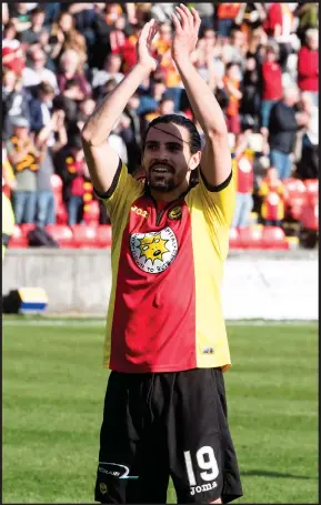  ??  ?? Ryan Edwards was delighted to nail a top-six finish for Thistle at the weekend and has now set his sights on ending the club’s 24-year hoodoo over beating Gers