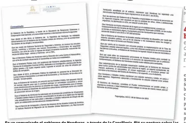  ??  ?? En un comunicado el gobierno de Honduras, a través de la cancillerí­a, fijó su postura sobre las aseveracio­nes de Donald Trump.