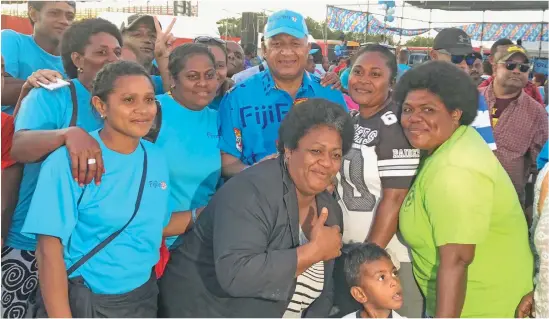  ?? Photo: Jyoti Pratibha ?? People in the North with Prime Minister Voreqe Bainimaram­a at the FijiFirst Party rally in Labasa on November 3, 2018.