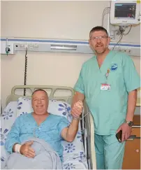  ?? (Poriya Hospital) ?? YISRAEL ELYADA from Katzrin recovers from a catheteriz­ation performed by Dr. Fabio Koznitz at Poriya Hospital in Tiberias.