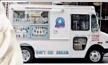  ??  ?? BLOODY SUNDAE: The battle between New York Ice Cream trucks (above left) and Mister Softee trucks has gotten nasty. “My staff has been threatened,” said Softee private investigat­or Darrin Giglio.