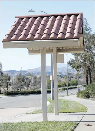  ?? Nikolas Samuels/The Signal ?? The stretch of Newhall Ranch Road between Bouquet Canyon and Golden Valley roads is lined with several bus stops just like the one in this photo. Santa Clarita Transit Manager Adrian Aguilar said the forthcomin­g Senior Center project on Golden Valley...