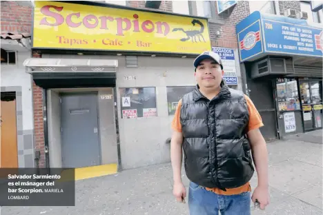  ?? LOMBARD MARIELA ?? Salvador Sarmiento es el mánager del bar Scorpion.