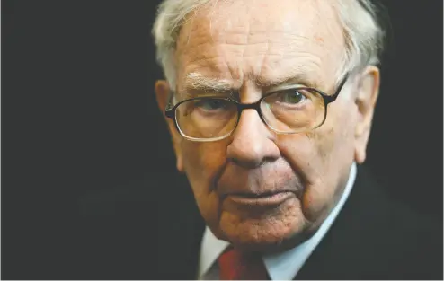  ?? JOHANNES eisele / AFP VIA GETTY IMAGES
FILES ?? Even though Warren Buffett has shown little appetite to make big bets so long as the end of COVID-19 pandemic
remains entirely unknown, energy is one area he has been poised to make smaller, opportunis­tic purchases.