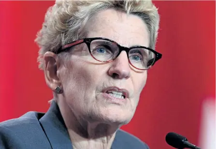  ?? SEAN KILPATRICK/THE CANADIAN PRESS ?? Premier Kathleen Wynne’s long-term energy plan will keep lowered hydro bills stable through next year’s election before rising again over the next two decades, the government said Thursday.