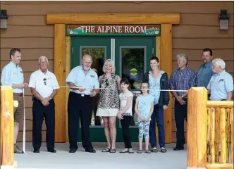  ?? Special to the Herald ?? On hand for the grand opening celebratio­n of the Alpine Room at Manning Park Resort are, from left, Vern Schram, Manning Park Resort Resort Operations manager; Princeton Mayor Frank Armitage; Kevin and Donna Demers, owners of Manning Park Resort;...