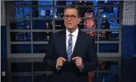  ?? Time.’ Photograph: YouTube ?? Stephen Colbert: ‘In addition to hearing about it, the jury got to see her spank him in real