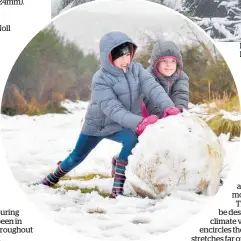  ??  ?? Mosgiel pair Samantha and Amie Cooper, aged 10 and 8 (inset), tackle the snow at Dunedin’s Flagstaff, while Sika (above) needs her winter coat in Mount Cargill in northern Dunedin.