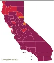  ?? SCREENSHOT ?? Humboldt County shifted to the less restrictiv­e red tier on Tuesday following declining case and positivity rates across the county. Humboldt County Public Health Officer Dr. Ian Hoffman said this shift is “a very different move than it was back in the first two weeks in January” and is a step in the right direction.