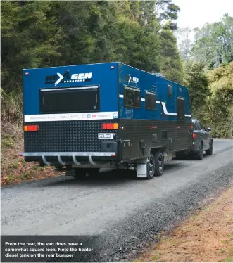  ??  ?? From the rear, the van does have a somewhat square look. Note the heater diesel tank on the rear bumper