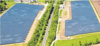  ?? ARCHIVFOTO: ENBW ?? Streitthem­a Solarpark: Große Flächen werden für die Photovolta­ik-Anlagen benötigt.