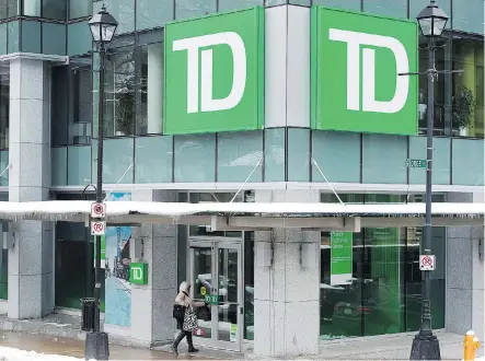  ?? ANDREW VAUGHAN/THE CANADIAN PRESS ?? To match BMO’s discount, TD Bank has lowered its five-year variable closed rate to 2.45 per cent until May 31. Tighter lending rules are making it harder for buyers to qualify for uninsured mortgages, and shrinking the pool of qualified buyers for...