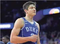  ?? KYLE TERADA/USA TODAY ?? A late regulation shot by Grayson Allen didn’t fall, and Duke lost in OT in the Elite Eight.