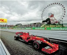 ?? (Epa) ?? Prove Il tedesco della Ferrari Sebastian Vettel durante una sessione a Suzuka