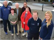  ??  ?? Members of the Anti-Bypass group at the recent oral hearing: Denis Carroll and Andrea Taylor, front, with Brian Finucane, Angela Moloney, Matt Mooney, Ross Walsh and Michelle Whelan.