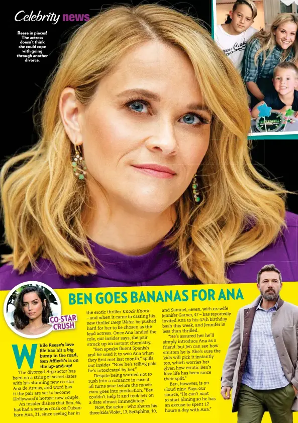  ??  ?? Reese in pieces! The actress doesn’t think she could cope with going through another divorce.