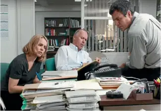  ??  ?? Mark Ruffalo, Michael Keaton and Rachel McAdams star in the critically-acclaimed Spotlight.