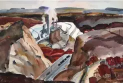  ??  ?? Philip Latimer Dike (1906-1990), Copper Mine, Arizona, 1934, watercolor on paper, 14½ x 21”