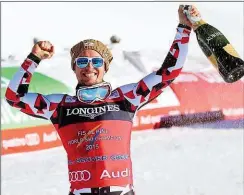  ??  ?? So jubelte Marcel Hirscher 2015 in Beaver Creek über seinen WM- Titel in der Kombi.