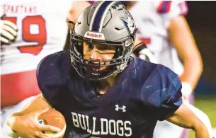  ?? APRIL GAMIZ/THE MORNING CALL ?? Northern Lehigh’s Nick Frame did not have much running room Friday night against visiting North Schuylkill, which allowed only 153 yards in a 31-0 win.