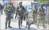  ??  ?? Security personnel in Baramulla on July 1.
