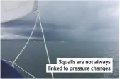  ??  ?? Squalls are not always linked to pressure changes