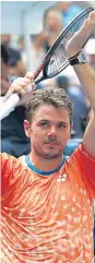  ??  ?? Former US Open champion Stan Wawrinka celebrates reaching the second round.