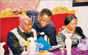  ??  ?? His Excellency, Governor Nyesom Wike, Chinwe Aguma, SAN, and Hon. (Mr) Justice Eberechi Nyesom Wike