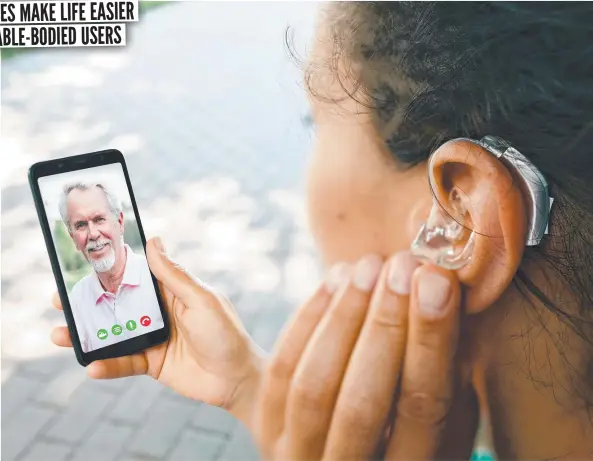  ?? ?? Smartphone­s now offer a range of features to help people with a hearing impairment, as well as many other accessibil­ity options.