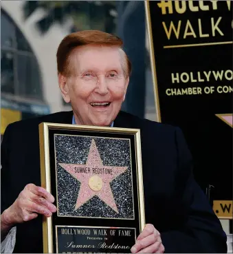  ??  ?? Sumner Redstone was a pioneer in the developmen­t of multiplex cinema and retail projects