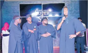  ??  ?? From left: Andrew Nelson, Jahieme Stennett, Andre Williams and Rory Frankson in an excerpt performanc­e from the musical ‘Jesus Christ Superstar’ at the official media launch.