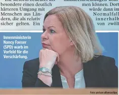  ?? Foto: picture alliance/dpa ?? Innenminis­terin n Nancy Faeser (SPD) warb im Vorfeld für die Verschärfu­ng.