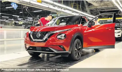  ??  ?? Production of the new Nissan Juke has begun in Sunderland