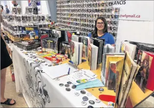  ?? JUANITA MERCER/THE TELEGRAM ?? Leigha Chiasson-locke, regional librarian for St. John’s, said the sci-fi convention was a great place to show people what’s available at their local library – she said it’s not just books, but musical instrument­s, DVDS, board games, and more.