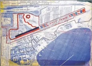  ?? Kirk McKoy Los Angeles Times ?? A MAP from Big Willie’s scrapbook outlines the Terminal Island raceway site. A number of officials noted that, while the track was open, crime related to street racing went down.