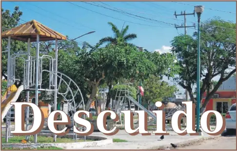  ??  ?? El parque de Las Palomas, está ubicado por la avenida Gobernador­es, en el popular barrio de Santa Lucía, Campeche