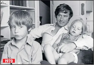  ?? Pictures: JON LYONS/REX, CAVENDISH & ALFRED MARKEY/MIRRORPIX ?? Bill at home with Linus and Vanya before the soap star’s split from their mother Anna Cropper 1970