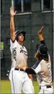  ?? GREGG SLABODA — TRENTONIAN FILE PHOTO ?? Hopewell Post 339’s Cameron Cane, left, had three hits in Wednesday’s win over Rockland Post 130 of New York.