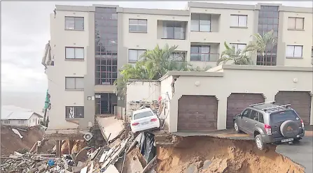  ?? (Pic: Ant Tulleken) ?? One of the properties in uMdloti in the KwaZulu-Natal north coast damaged by floods following heavy rainfall between Friday evening and Sunday morning.